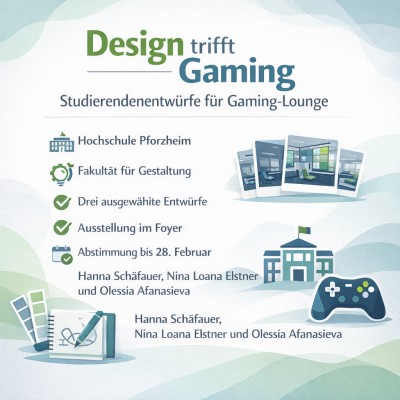 Studierende gestalten Entwürfe für Gaming-Lounge in Pforzheim